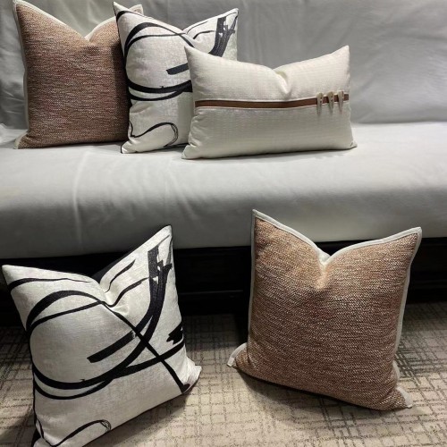 Simple Tea Room Throw Pillow Cover Linen