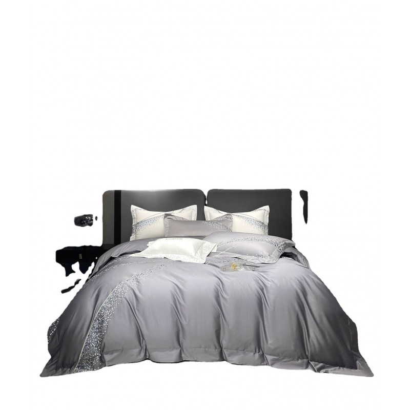 120 Long-staple Cotton Four-piece Set High-grade Simple Embroidery Light Luxury Quilt Cover Bed Sheet Bedding