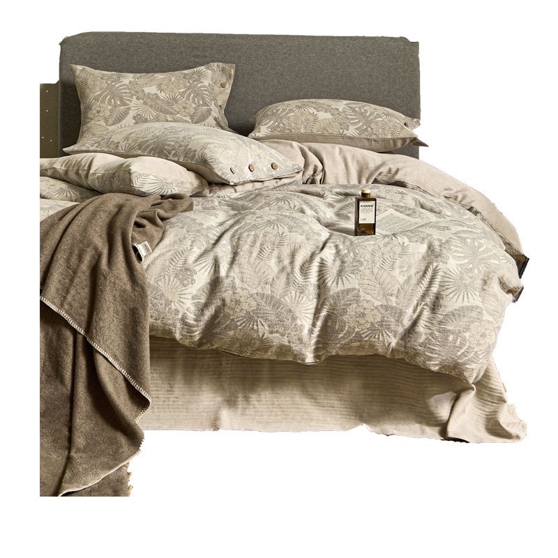Single Double Bed Sheets Washed Four-piece Set Simple Linen Bedding Single Double Bed Sheets Washed Four-piece Set Simple Linen Bedding