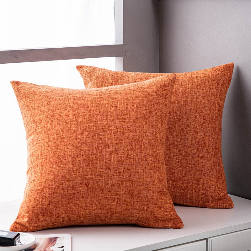 Solid Color Linen Sofa Pillow Cushion Living Room Pillow Cover Solid Color Linen Sofa Pillow Cushion Living Room Pillow Cover