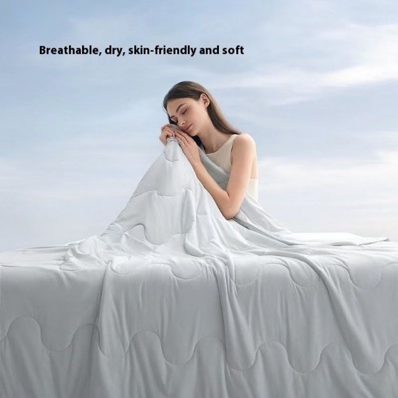 Mulberry Silk Quilt – Cooling Lyocell Fabric 4-Season Lightweight Comforter