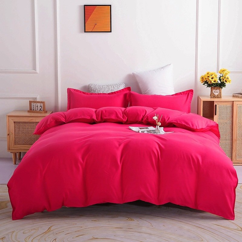 Pure Color Double-sided Four-piece Bedding Set Pure Color Double-sided Four-piece Bedding Set
