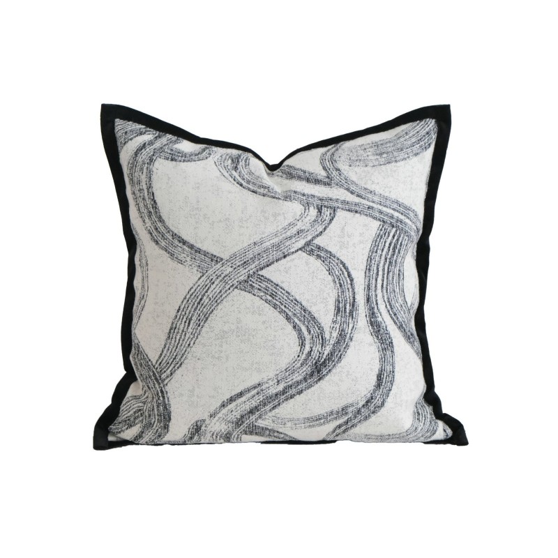 Black Edged Pillowcase Lumbar Pillow Cushion Cover For Sofasfilling Not Included