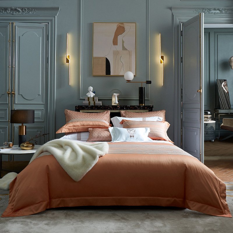 Town Style High-end Affordable Luxury Style Cotton Four-piece Bedding Set Town Style High-end Affordable Luxury Style Cotton Four-piece Bedding Set