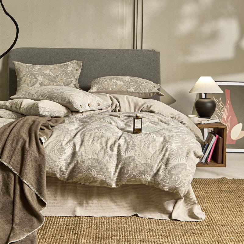 Single Double Bed Sheets Washed Four-piece Set Sim...