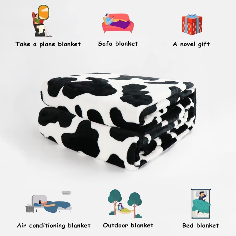 Cow Print Blanket Flannel Blanket Cow Print Blanket Flannel Blanket
