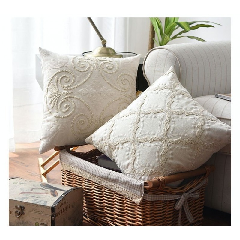 Cotton And Linen Woven Embroidered Couch Pillow Bed Head Cushion Cotton And Linen Woven Embroidered Couch Pillow Bed Head Cushion