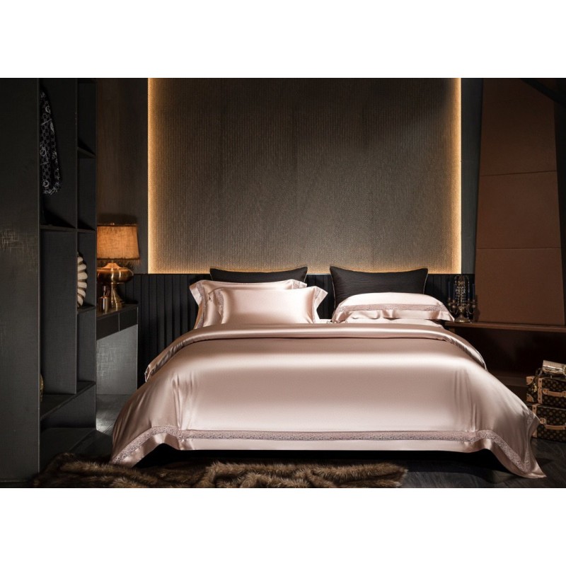 Silk Cotton Satin Hollow-out Four-piece Bedding Set