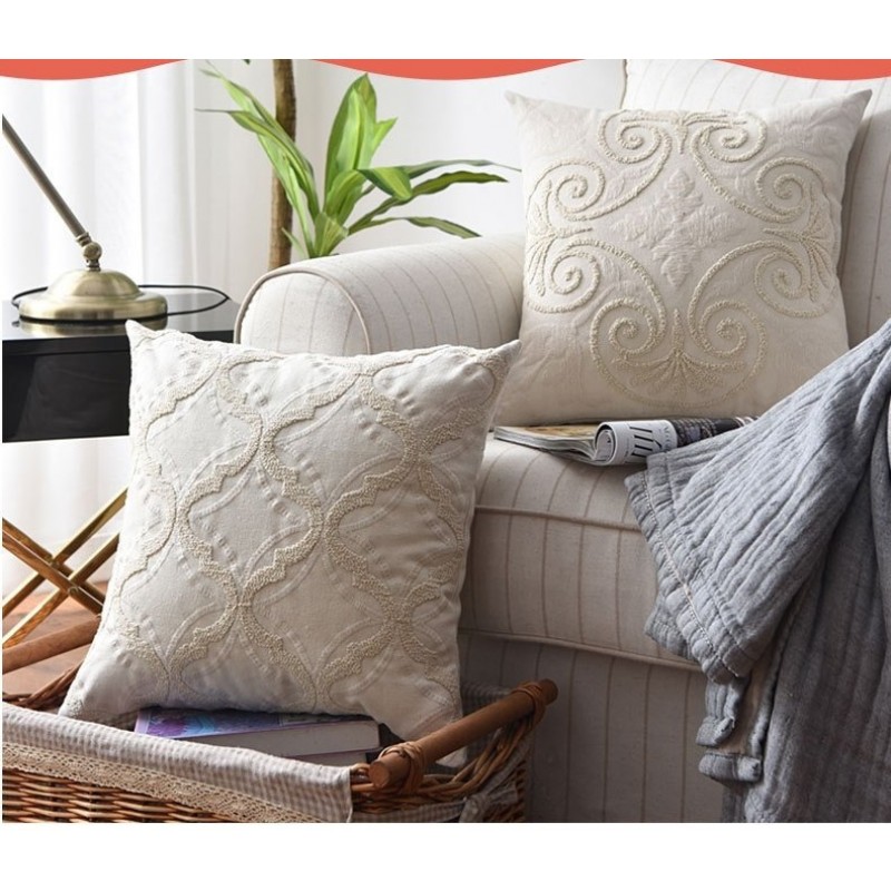 Cotton And Linen Woven Embroidered Couch Pillow Bed Head Cushion Cotton And Linen Woven Embroidered Couch Pillow Bed Head Cushion