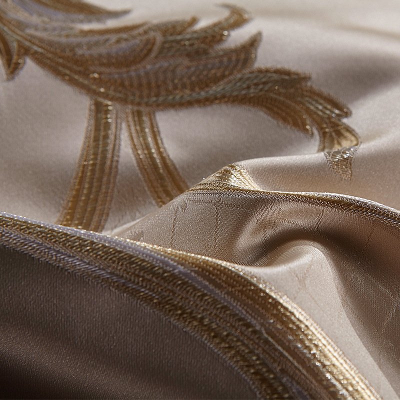 Long Staple Cotton Bedding Set – Jacquard Embroidered 4-Piece Set