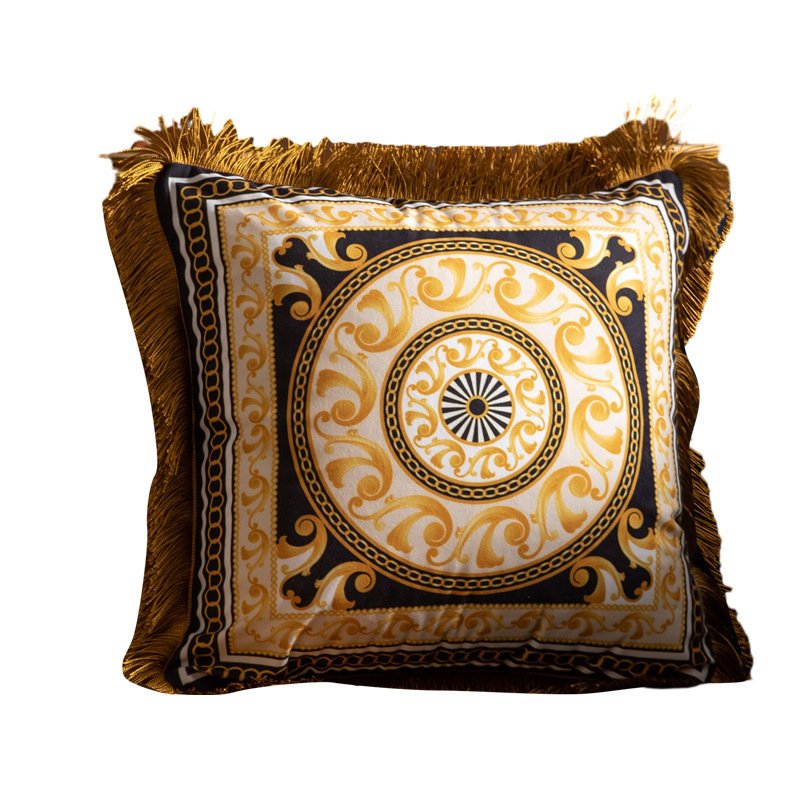 Pillow Sofa High-grade Sense Duplex Printing Tassel Waist Pillow Back Luxury Pillows Pillow Sofa High-grade Sense Duplex Printing Tassel Waist Pillow Back Luxury Pillows