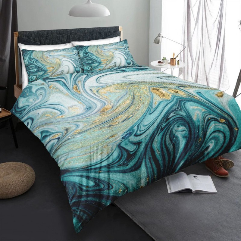 Three-piece Gilt Marble Bedding Set Three-piece Gilt Marble Bedding Set