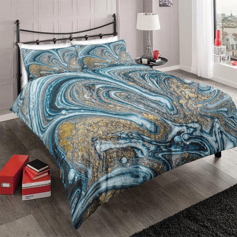 Three-piece Gilt Marble Bedding Set Three-piece Gilt Marble Bedding Set