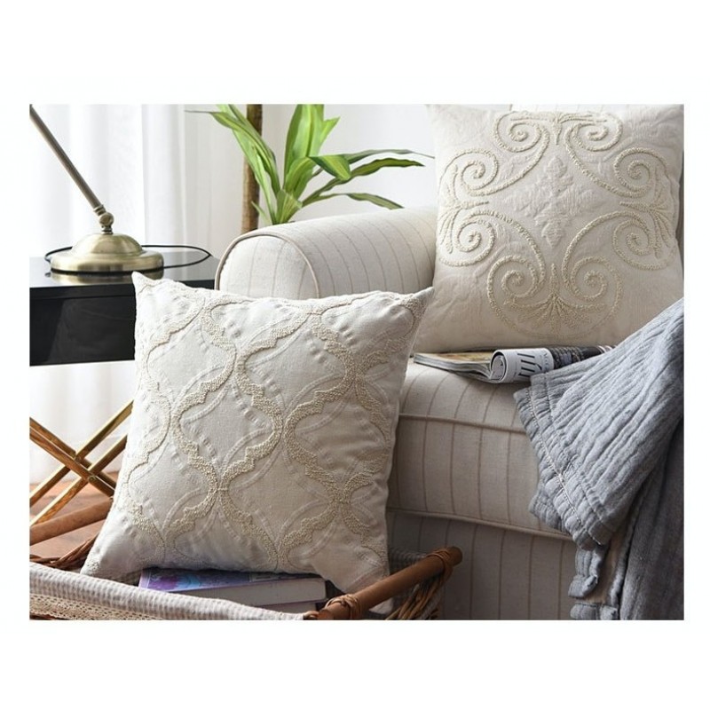 Cotton And Linen Woven Embroidered Couch Pillow Bed Head Cushion Cotton And Linen Woven Embroidered Couch Pillow Bed Head Cushion