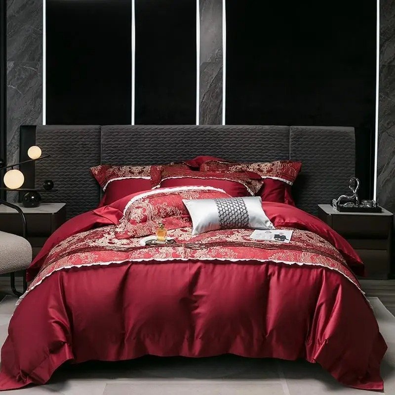 Long-staple Cotton Four-piece Set Jacquard Quilt Cover Bed Sheet Bedding Long-staple Cotton Four-piece Set Jacquard Quilt Cover Bed Sheet Bedding
