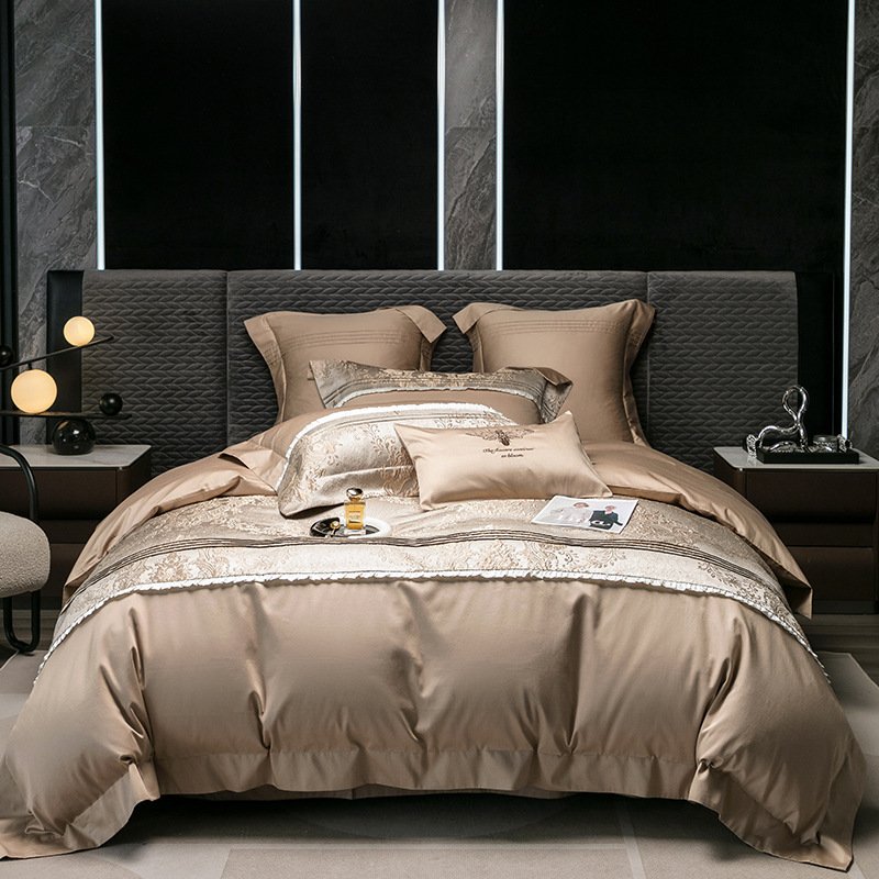 Long-staple Cotton Four-piece Set Jacquard Quilt Cover Bed Sheet Bedding Long-staple Cotton Four-piece Set Jacquard Quilt Cover Bed Sheet Bedding
