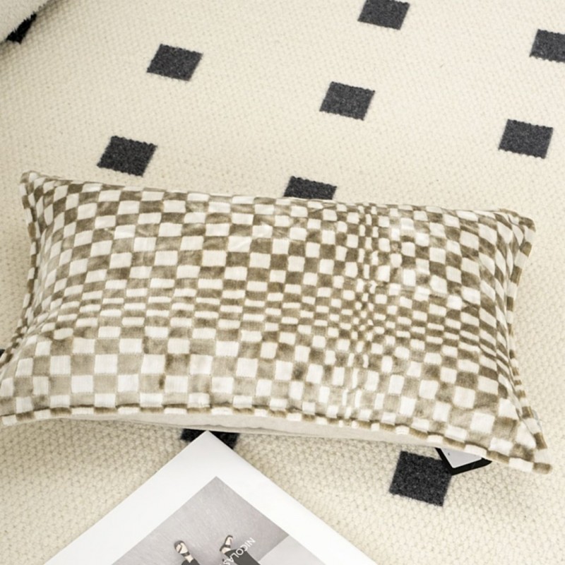 Minimally Designed Nordic Ins Checkerboard Plush C...